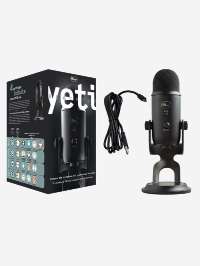 Микрофон студийный Blue Yeti, для стримов, профессиональный,черный-3